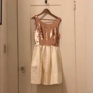 Paper Crown Pink Sequin and Cream dress